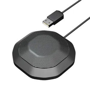 360° Omnidirectional USB Microphone with Touch-Mute: Ideal for Conference Calls, Podcasts, Streaming