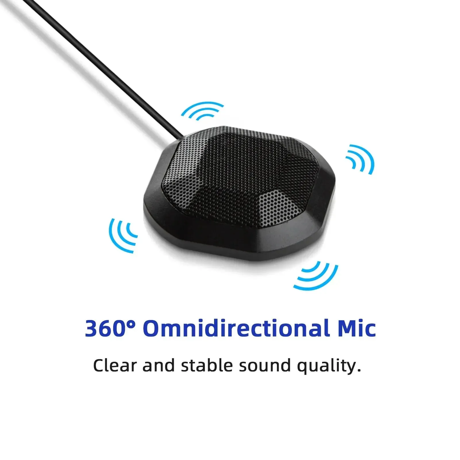 360° Omnidirectional USB Microphone with Touch-Mute: Ideal for Conference Calls, Podcasts, Streaming