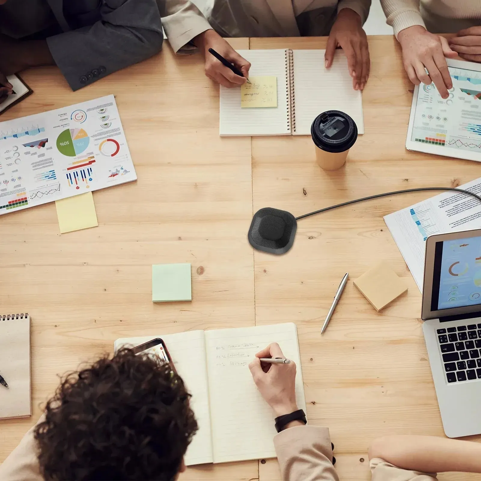 360° Omnidirectional USB Microphone with Touch-Mute: Ideal for Conference Calls, Podcasts, Streaming