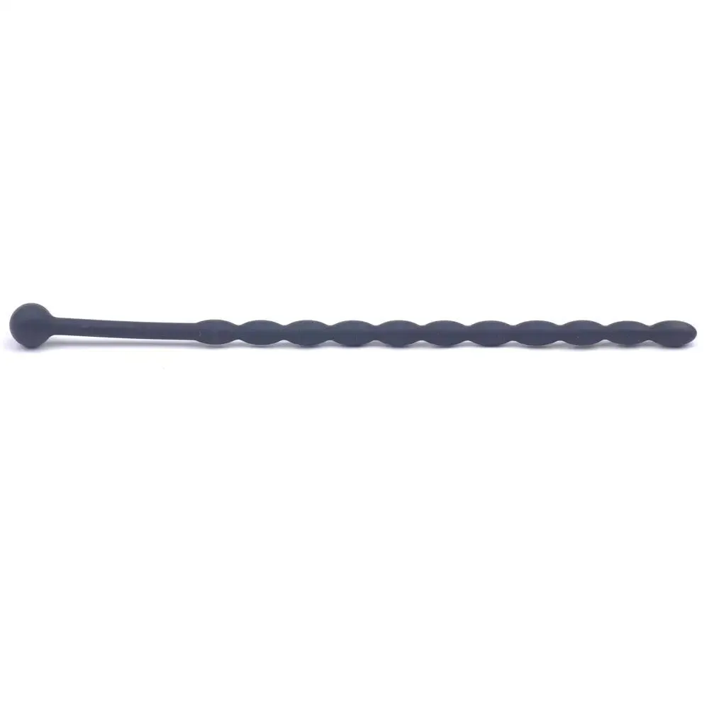 6-inch Black Silicone Beaded Penis Sound Plug for Him