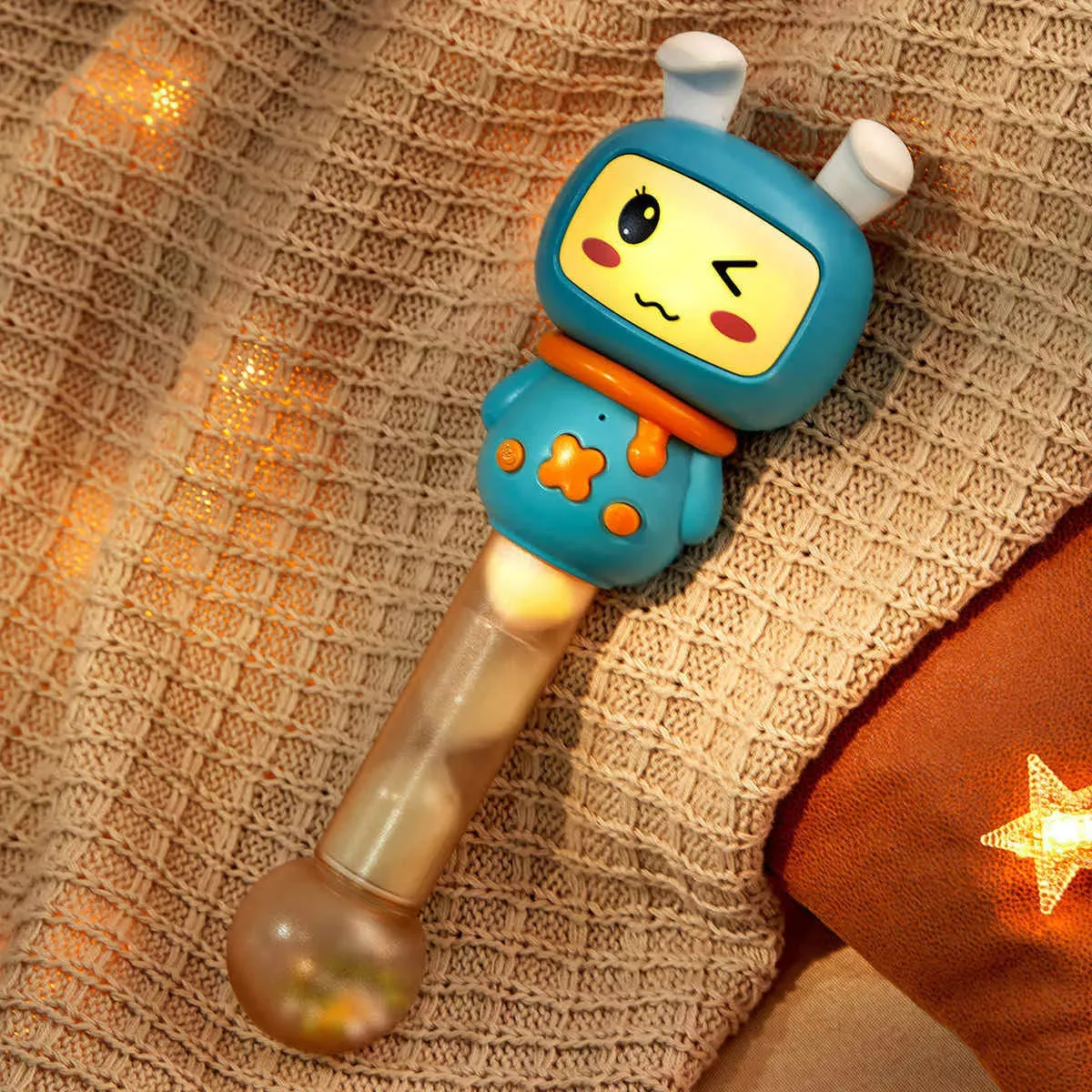 Baby shaker rattle toy, musical instruments sensory sound toy with light early educational toy for baby 6 Months 