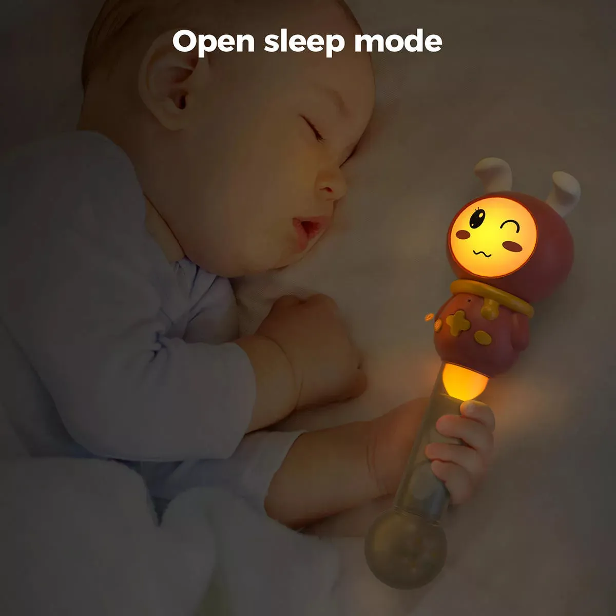 Baby shaker rattle toy, musical instruments sensory sound toy with light early educational toy for baby 6 Months 