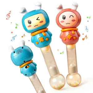Baby shaker rattle toy, musical instruments sensory sound toy with light early educational toy for baby 6 Months 