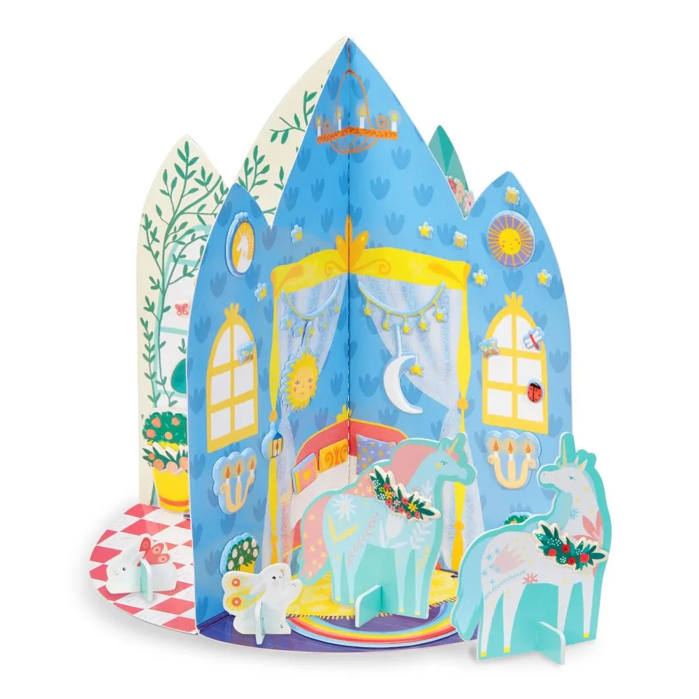 Bright Stripes Let's Craft Puffy Sticker 3D Playhouse - Unicorn Palace