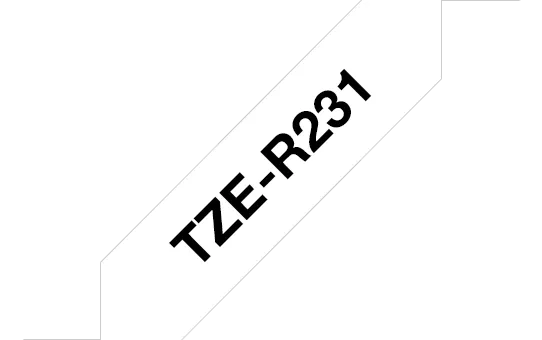 Brother Black On White Label Tape 12mm x 4m - TZER231
