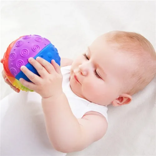 CaaOcho Baby Natural Rubber Sensory Ball - Rainbow Large (4")