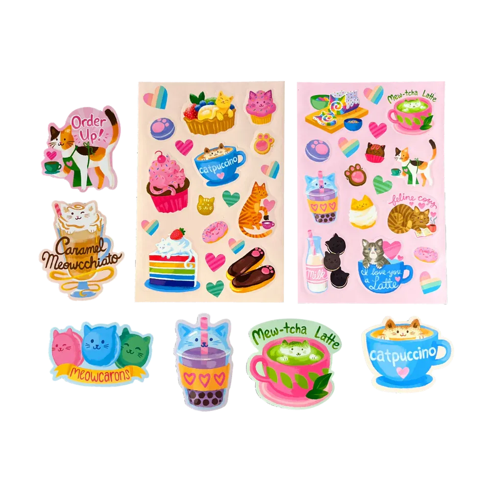 Cat Cafe Scented Stickers