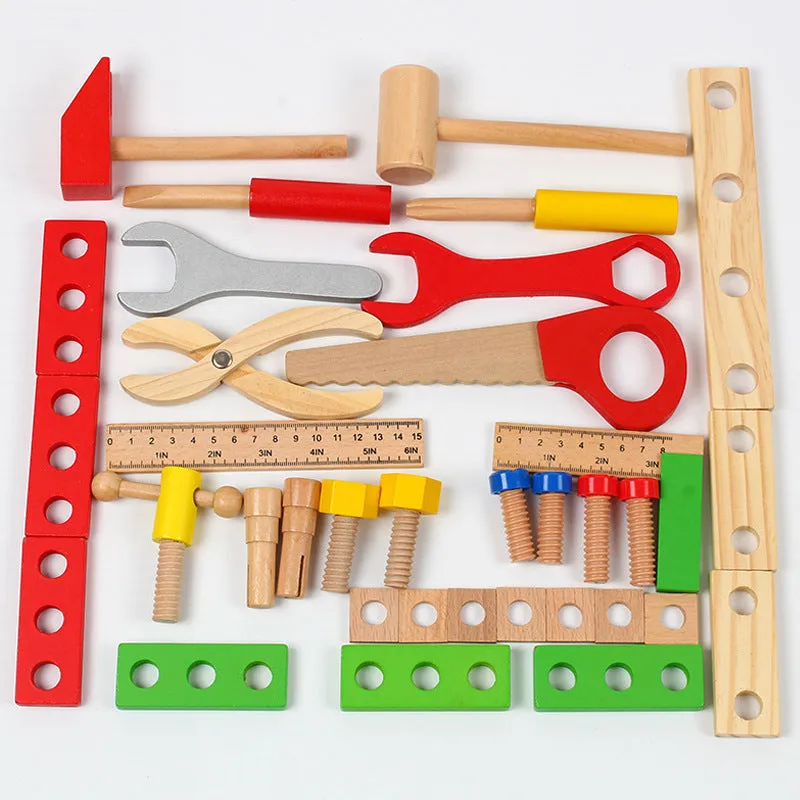 Children's Wooden Tool Set Box  Carpenter set pretend play educational building toy