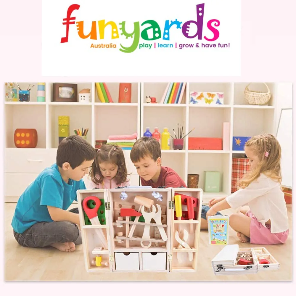 Children's Wooden Tool Set Box  Carpenter set pretend play educational building toy