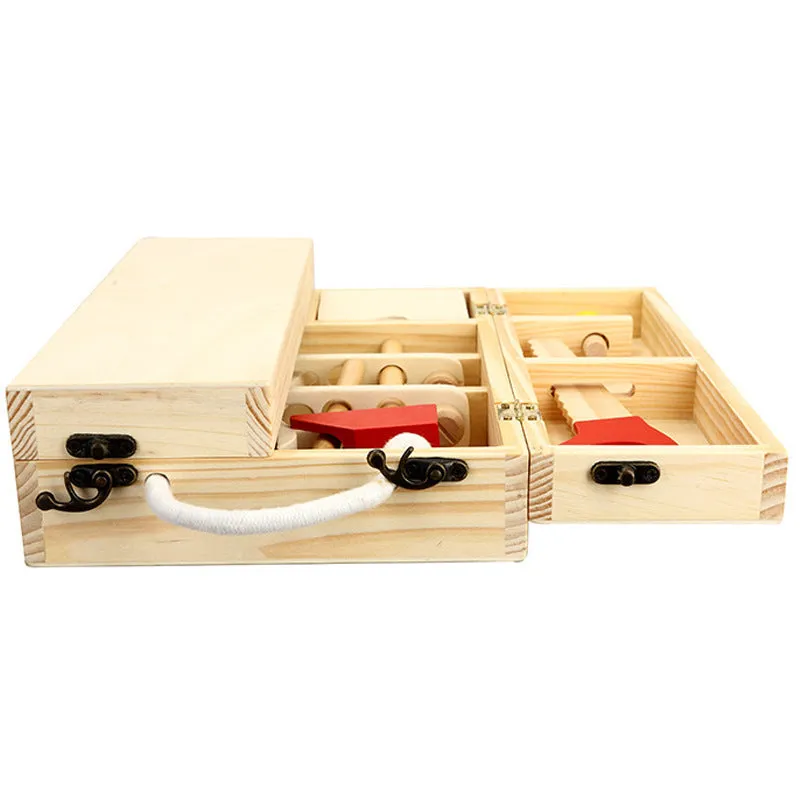 Children's Wooden Tool Set Box  Carpenter set pretend play educational building toy