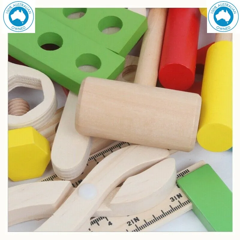 Children's Wooden Tool Set Box  Carpenter set pretend play educational building toy