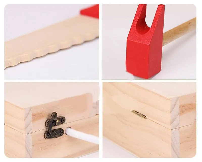 Children's Wooden Tool Set Box  Carpenter set pretend play educational building toy