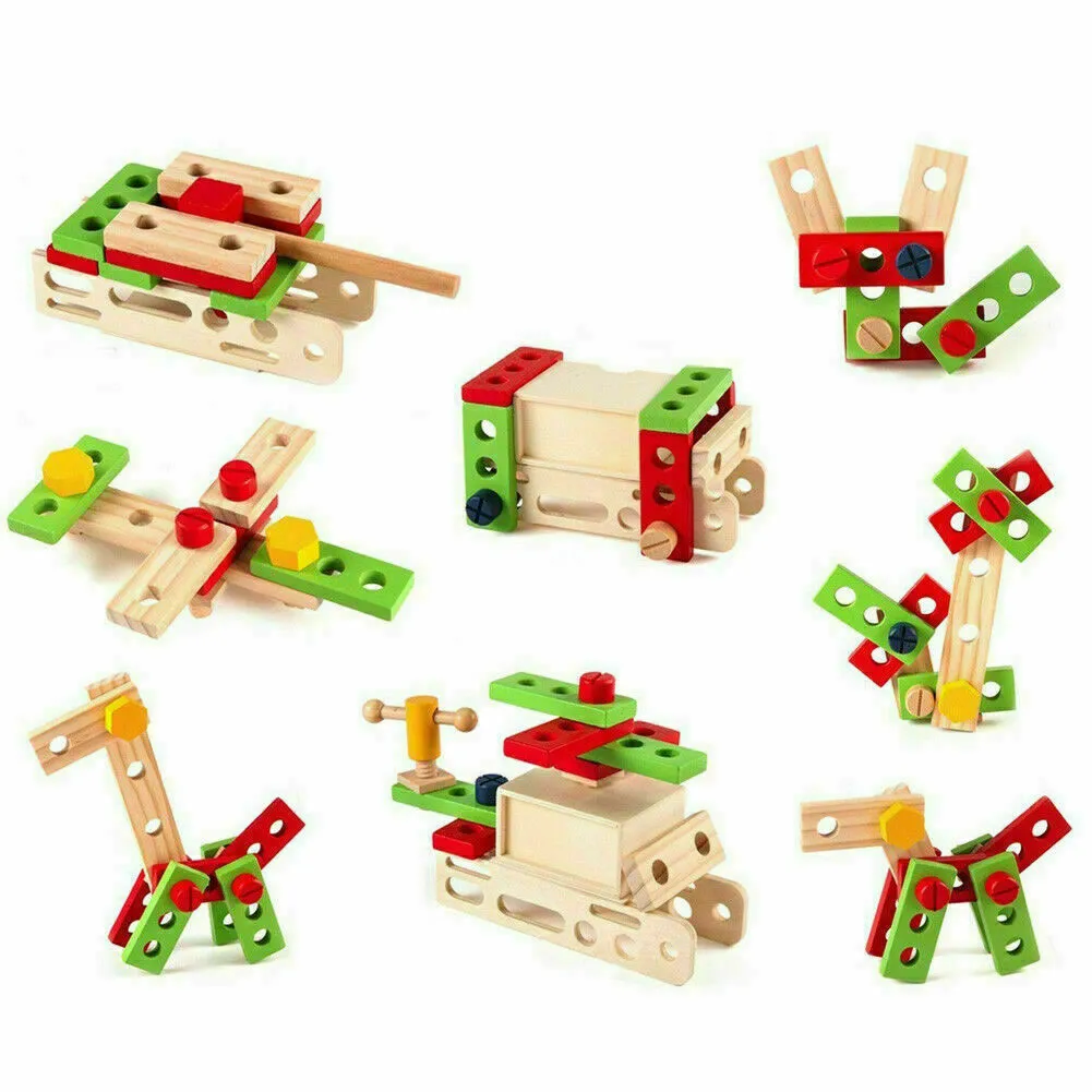 Children's Wooden Tool Set Box  Carpenter set pretend play educational building toy