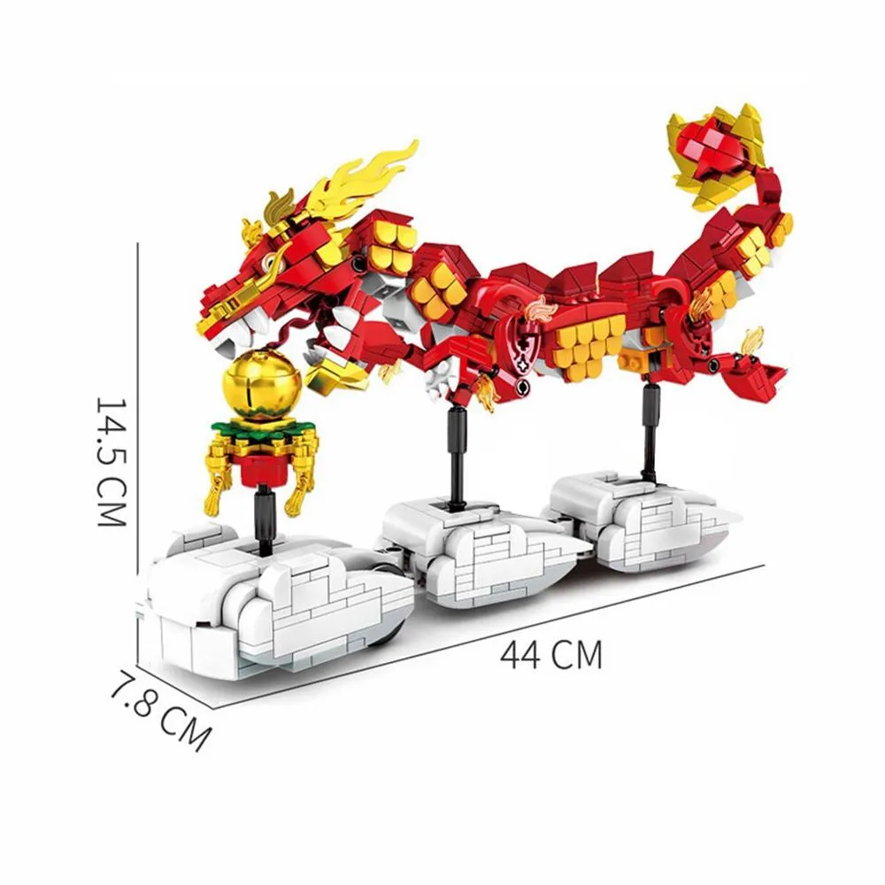 Chinese Lunar New Year Lion and Dragon Dance Building Block Set
