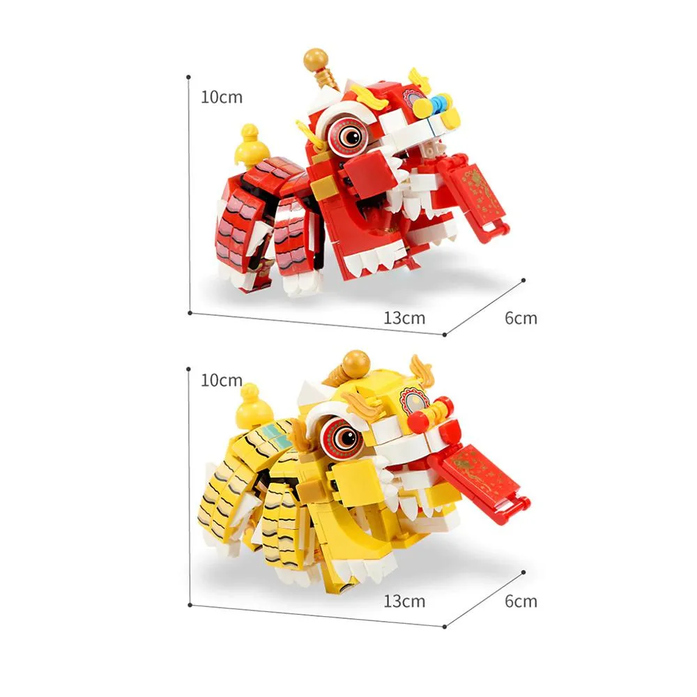 Chinese Lunar New Year Lion and Dragon Dance Building Block Set