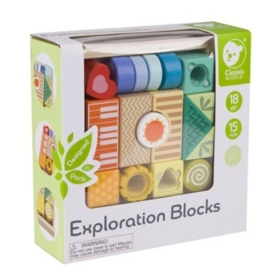 Classic World - Exploration Blocks Wooden Toys for Toddlers