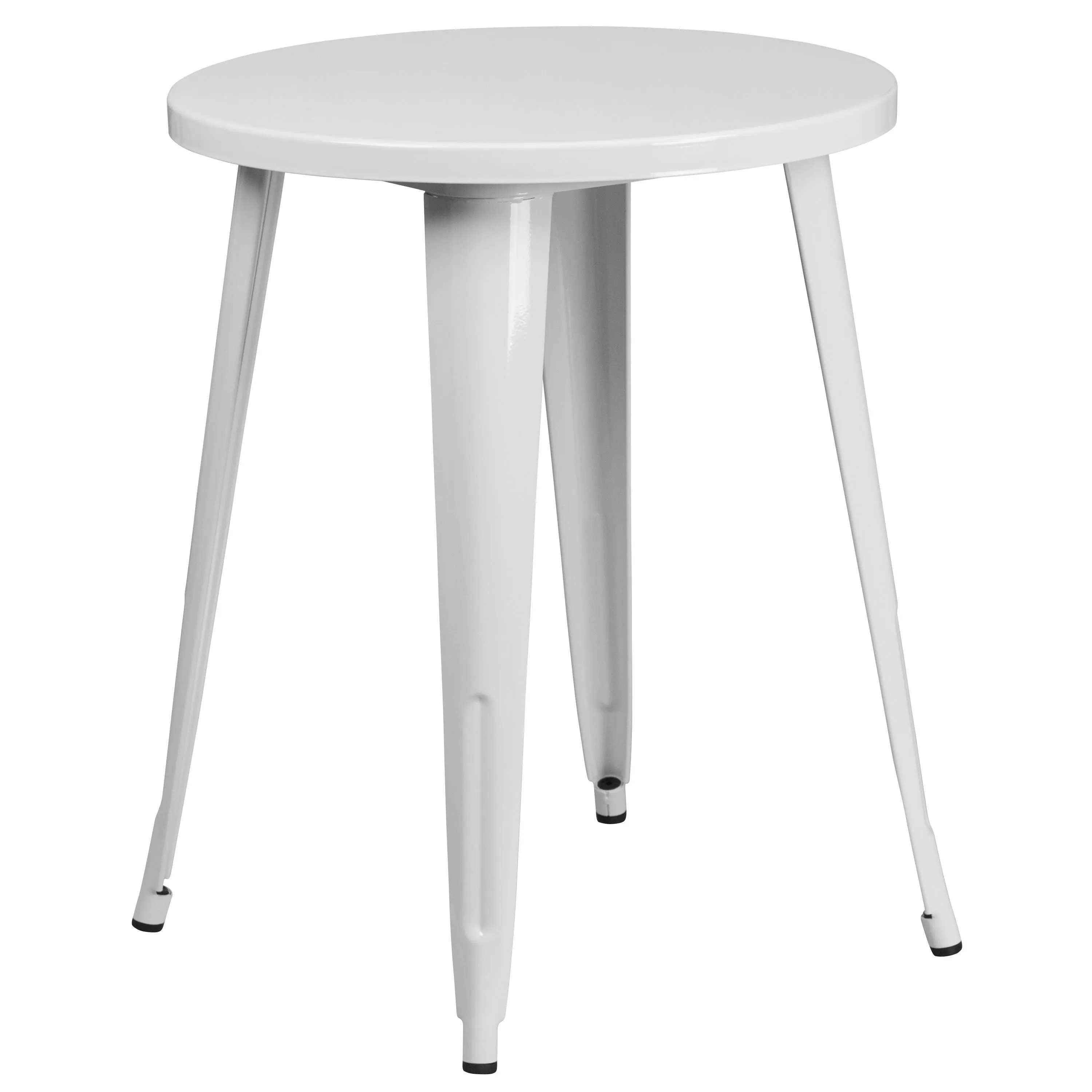 Commercial Grade 24" Round Metal Indoor-Outdoor Table Set with 4 Arm Chairs