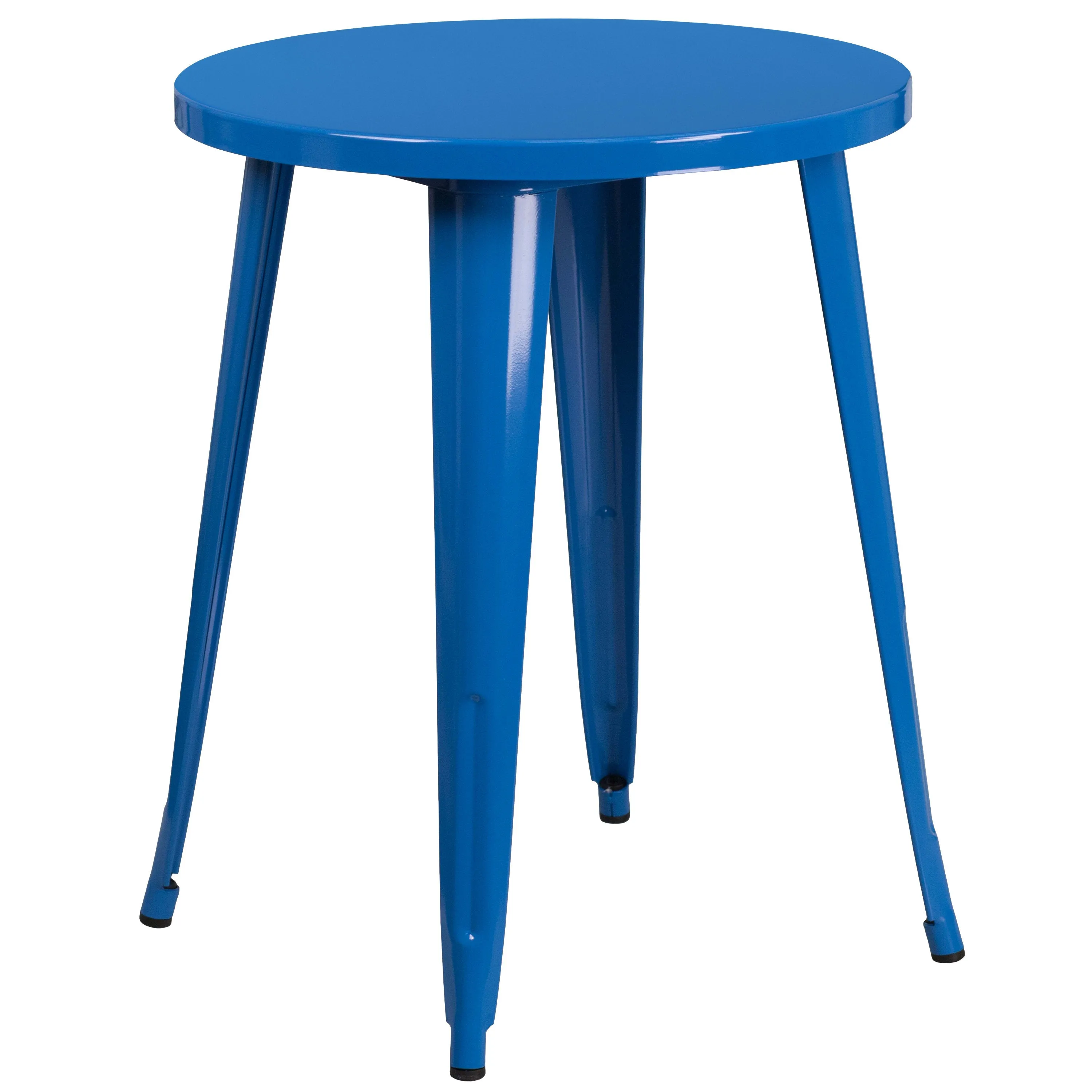 Commercial Grade 24" Round Metal Indoor-Outdoor Table Set with 4 Arm Chairs