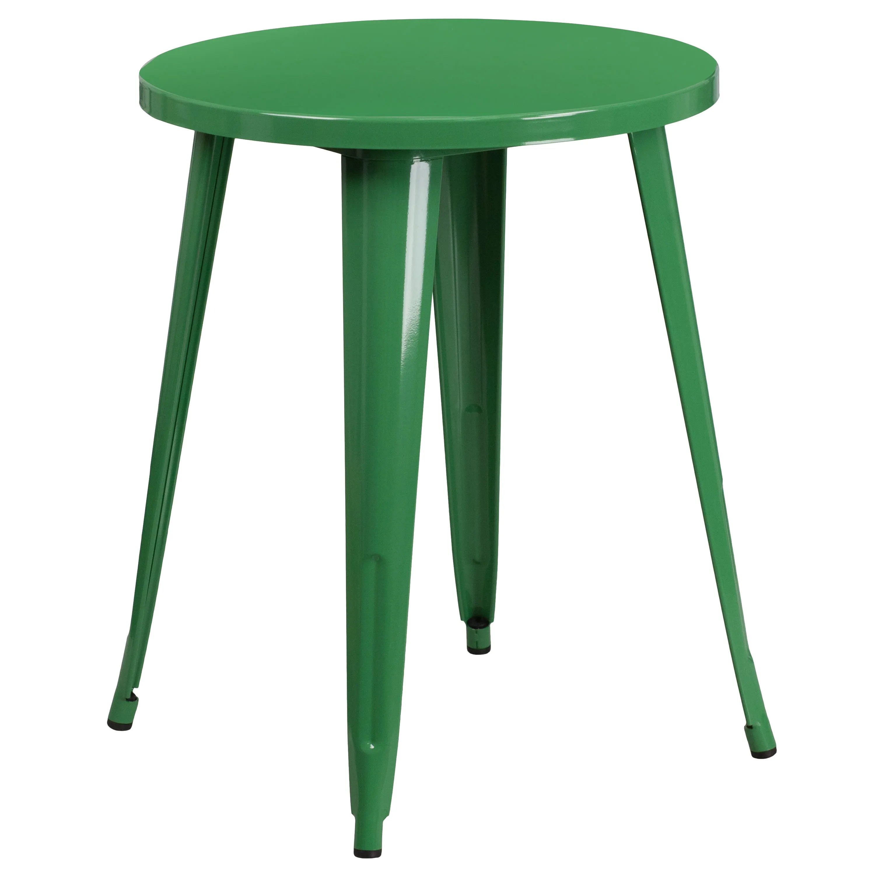 Commercial Grade 24" Round Metal Indoor-Outdoor Table Set with 4 Arm Chairs