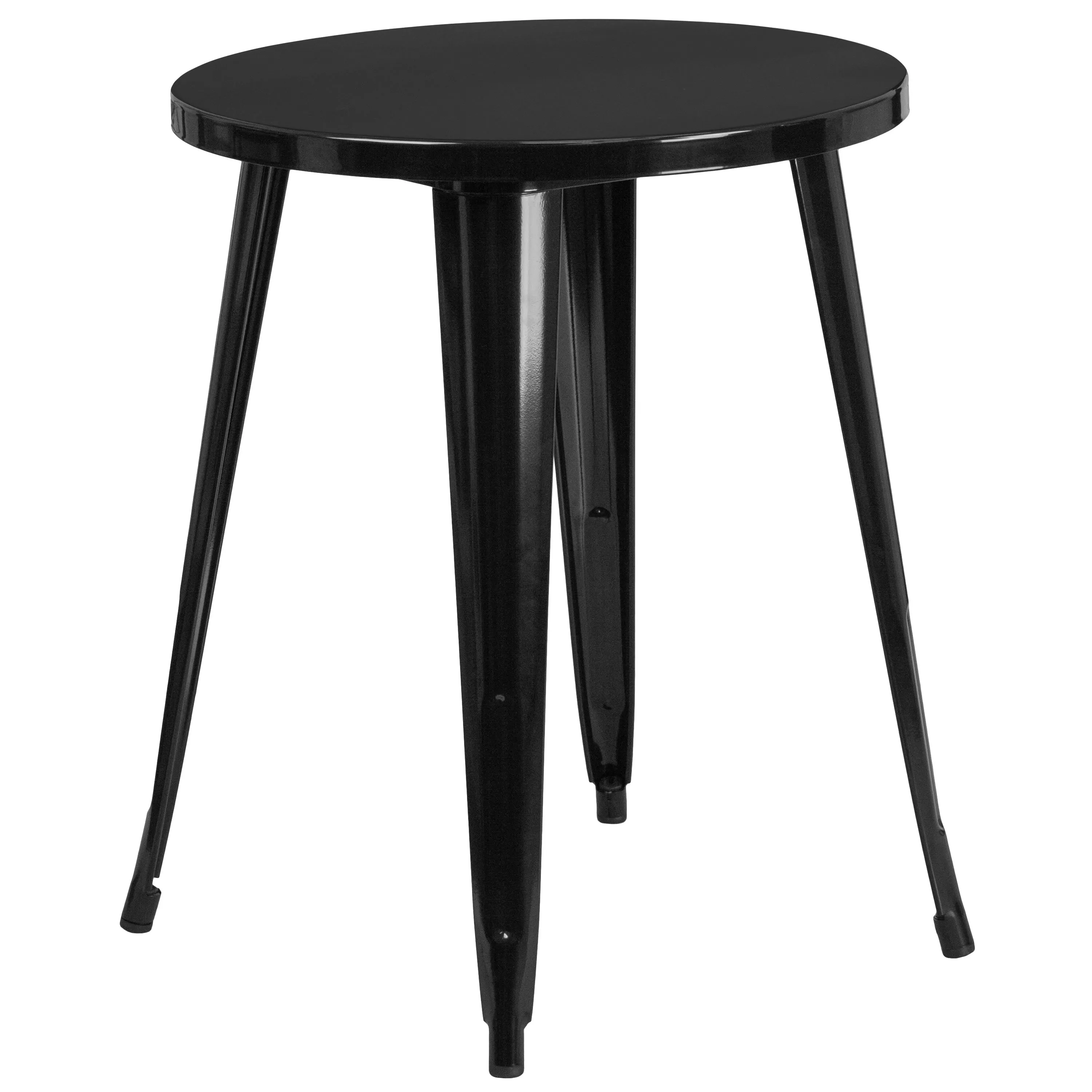 Commercial Grade 24" Round Metal Indoor-Outdoor Table Set with 4 Arm Chairs