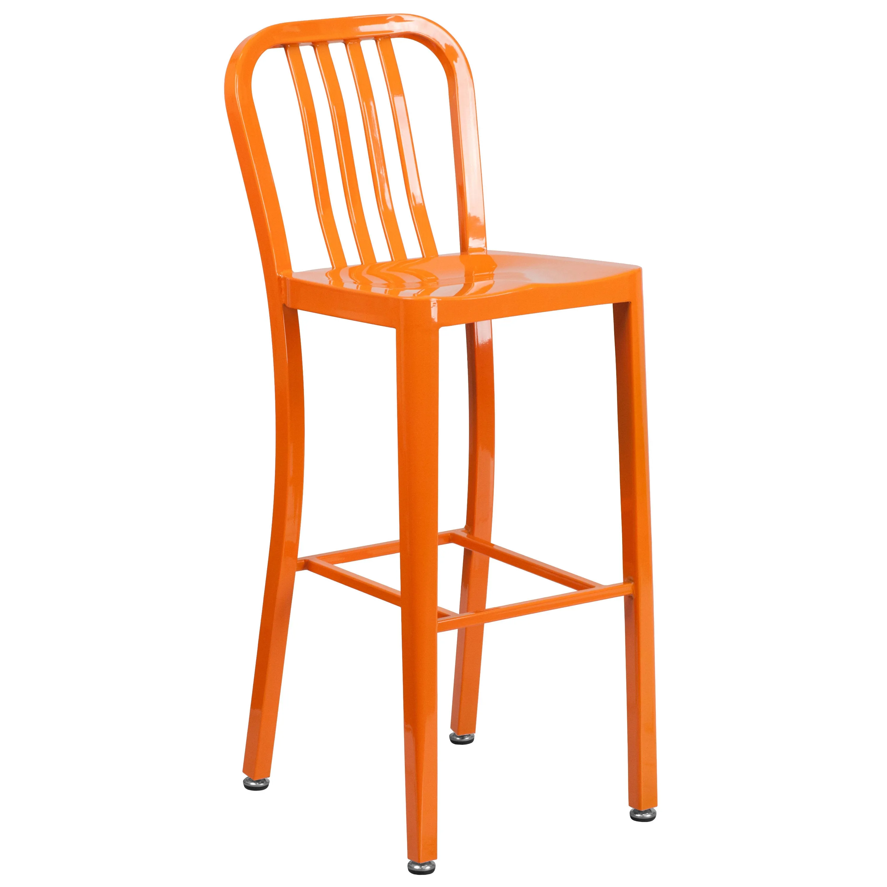 Commercial Grade 30" Round Metal Indoor-Outdoor Bar Table Set with 2 Vertical Slat Back Stools