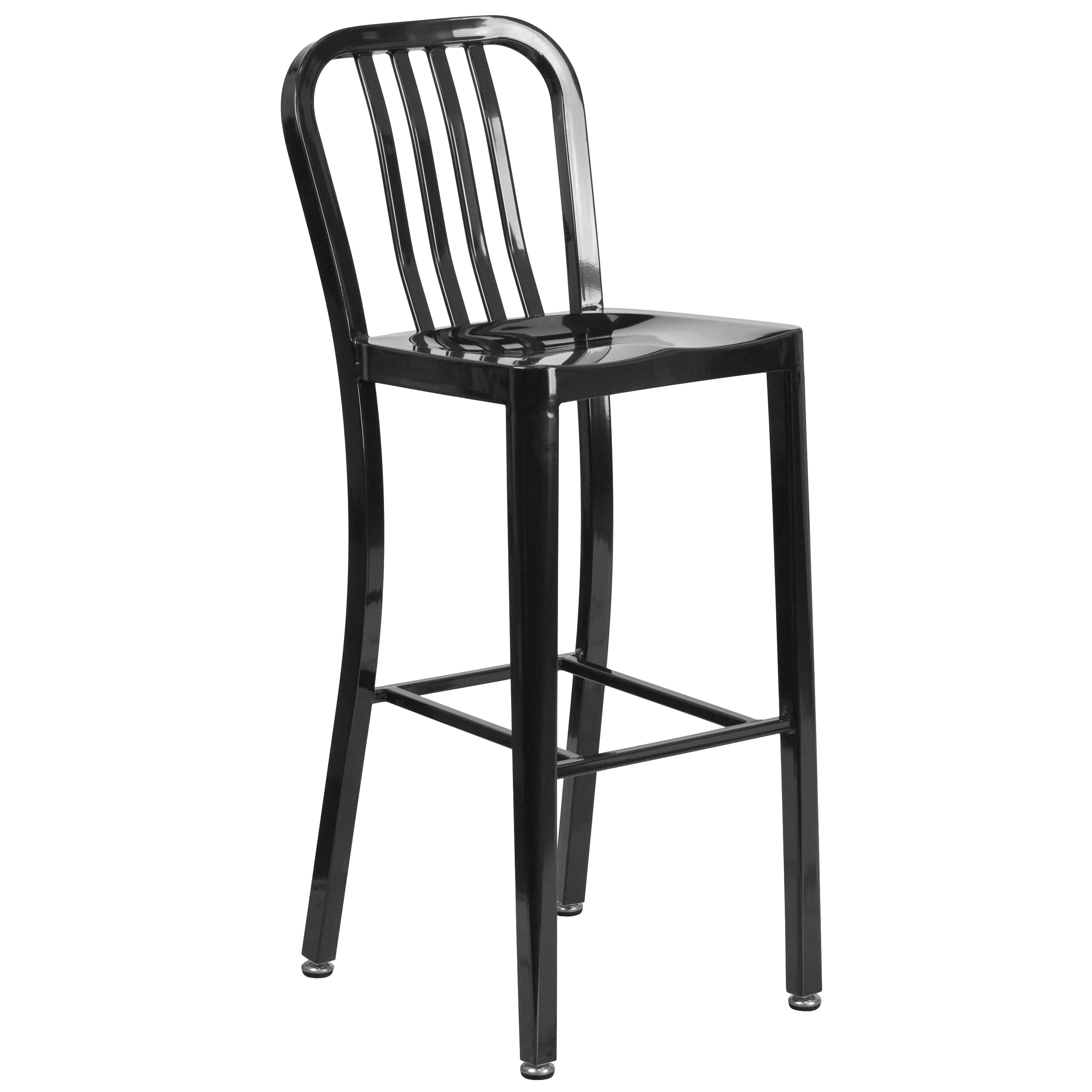 Commercial Grade 30" Round Metal Indoor-Outdoor Bar Table Set with 2 Vertical Slat Back Stools