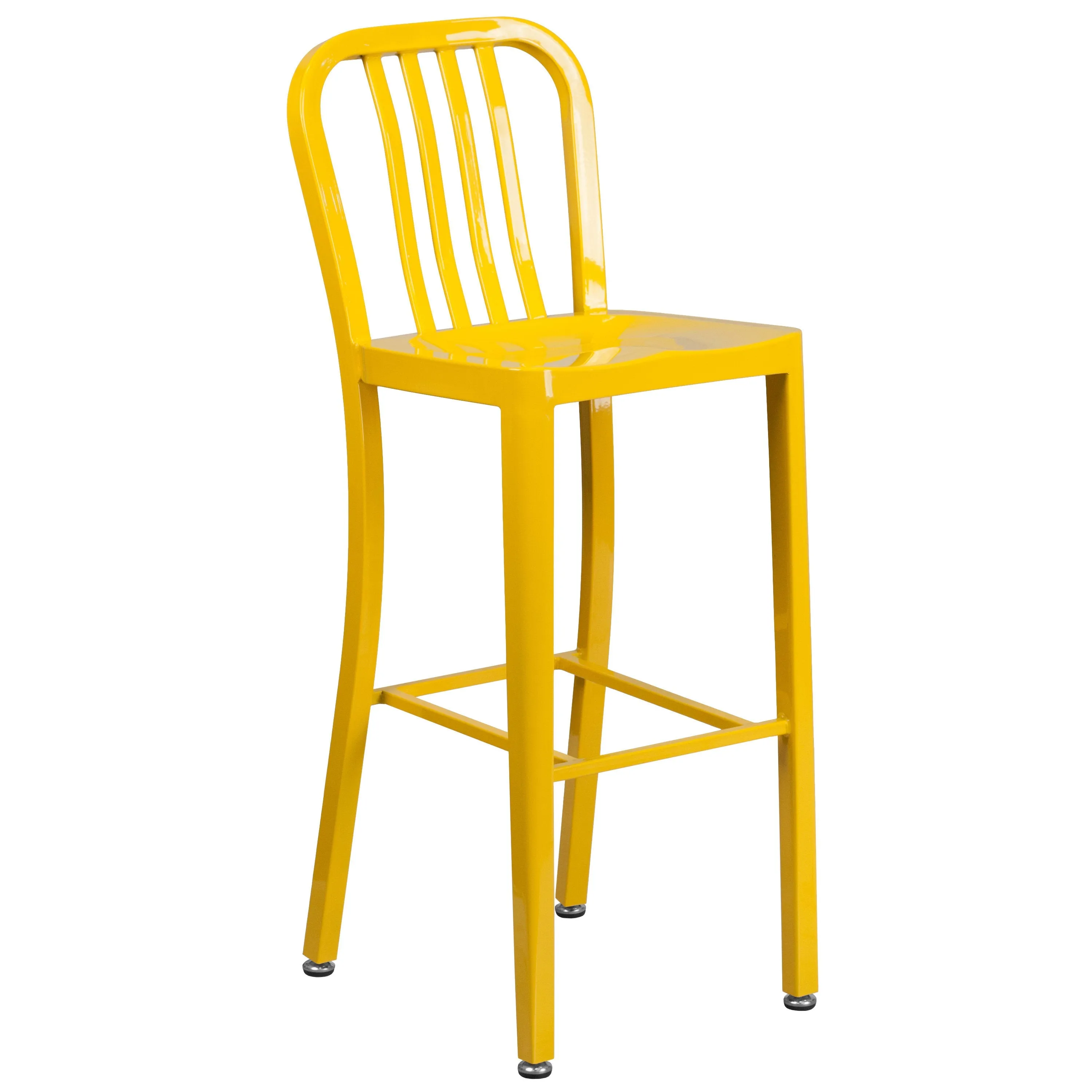 Commercial Grade 30" Round Metal Indoor-Outdoor Bar Table Set with 2 Vertical Slat Back Stools