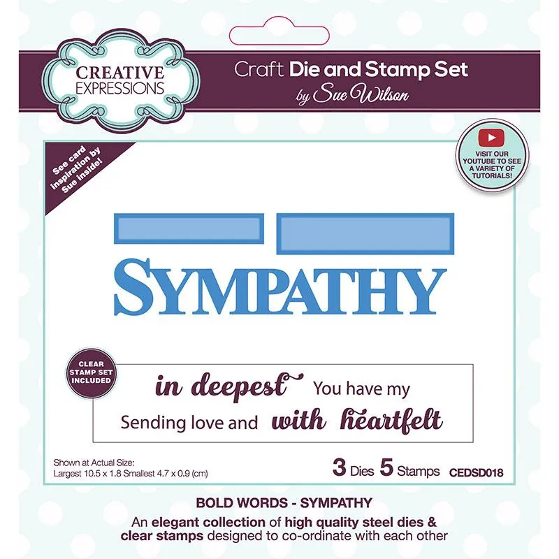 Creative Expressions Sue Wilson Sympathy Craft Die & Stamp Set