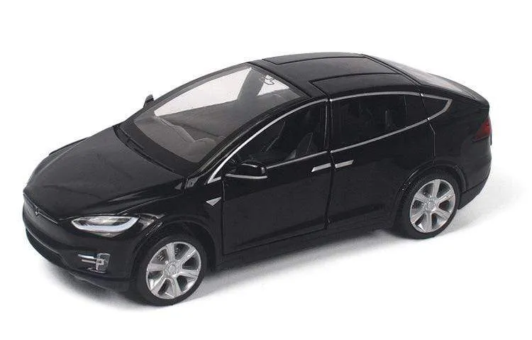 Diecast Model Cars 1:32 Alloy Tesla MODEL X Miniature Scale Metal Vehicles for Children Collection Boys Gifts Christmas Toy