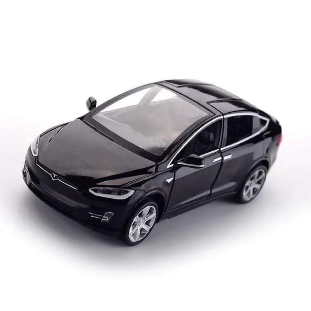Diecast Model Cars 1:32 Alloy Tesla MODEL X Miniature Scale Metal Vehicles for Children Collection Boys Gifts Christmas Toy