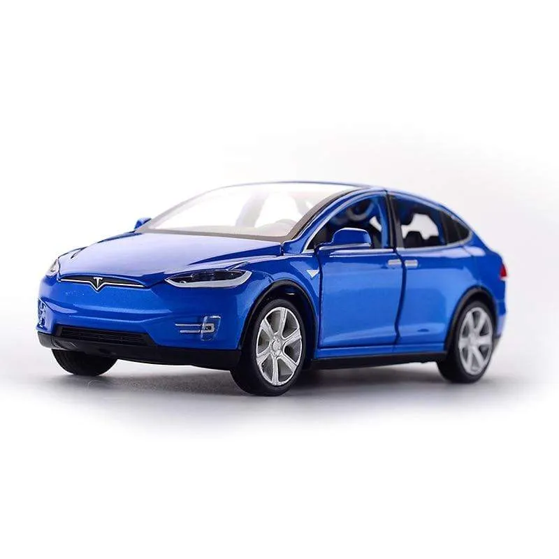 Diecast Model Cars 1:32 Alloy Tesla MODEL X Miniature Scale Metal Vehicles for Children Collection Boys Gifts Christmas Toy