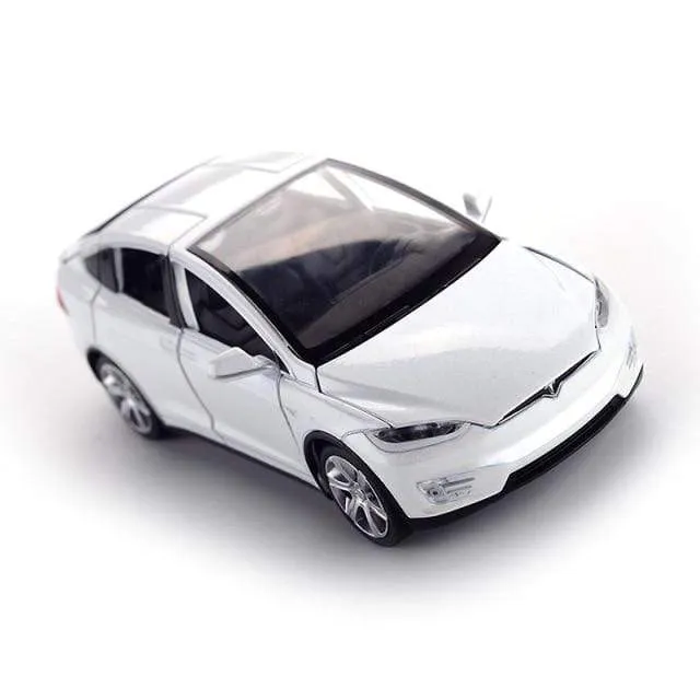 Diecast Model Cars 1:32 Alloy Tesla MODEL X Miniature Scale Metal Vehicles for Children Collection Boys Gifts Christmas Toy