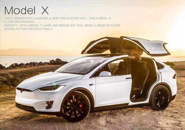 Diecast Model Cars 1:32 Alloy Tesla MODEL X Miniature Scale Metal Vehicles for Children Collection Boys Gifts Christmas Toy