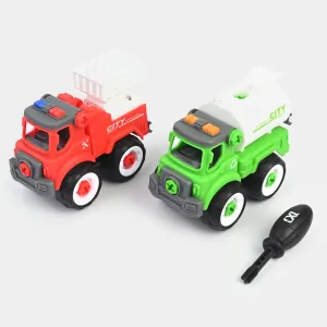 DIY Truck Fire Rescue Vehicles 2PCs For Kids