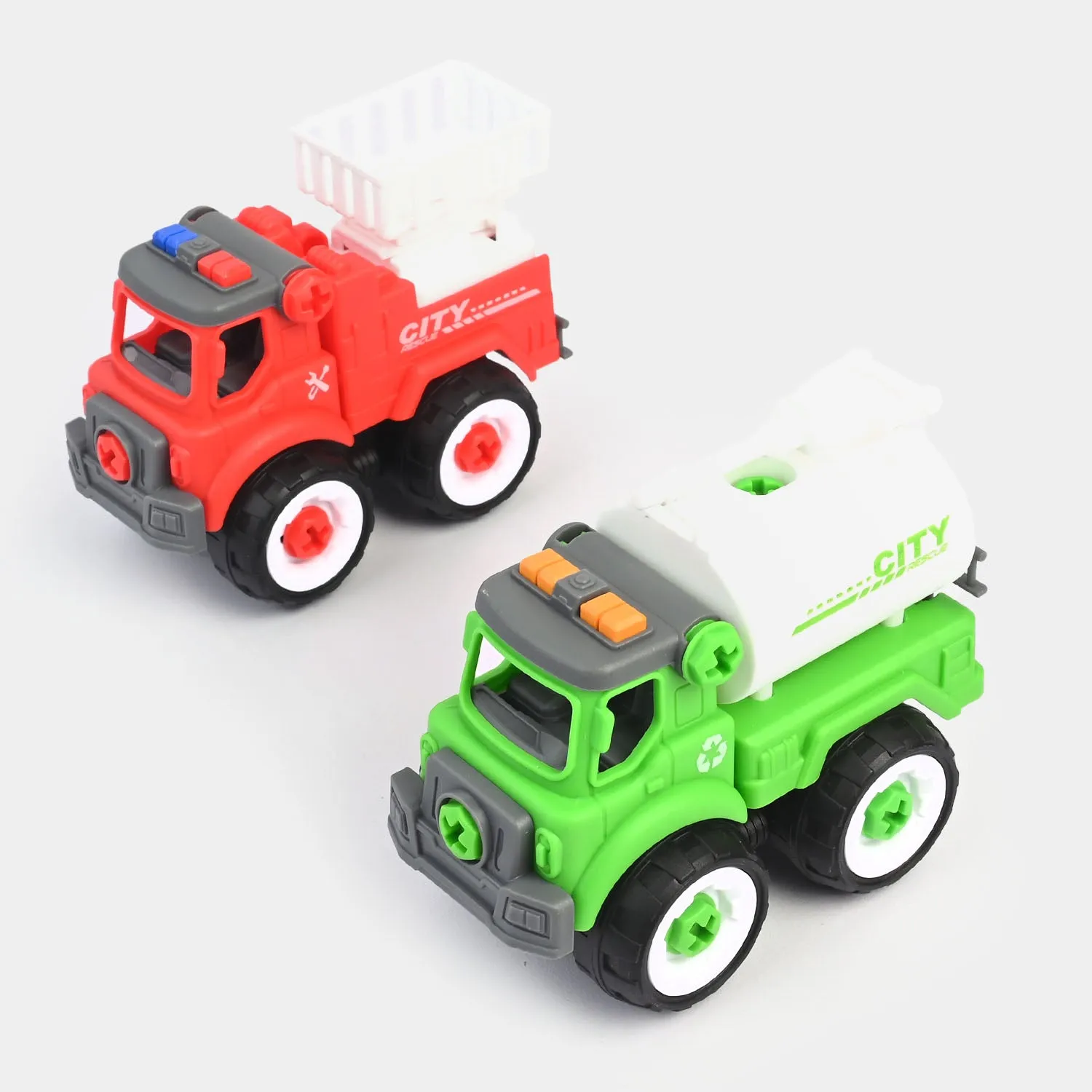 DIY Truck Fire Rescue Vehicles 2PCs For Kids