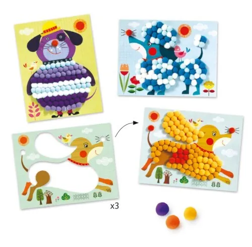 Djeco Dogs to stroke Collage Kit