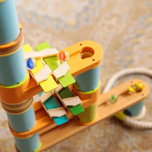 Fat Brain Toy Co. Bamboo Builder Marble Run