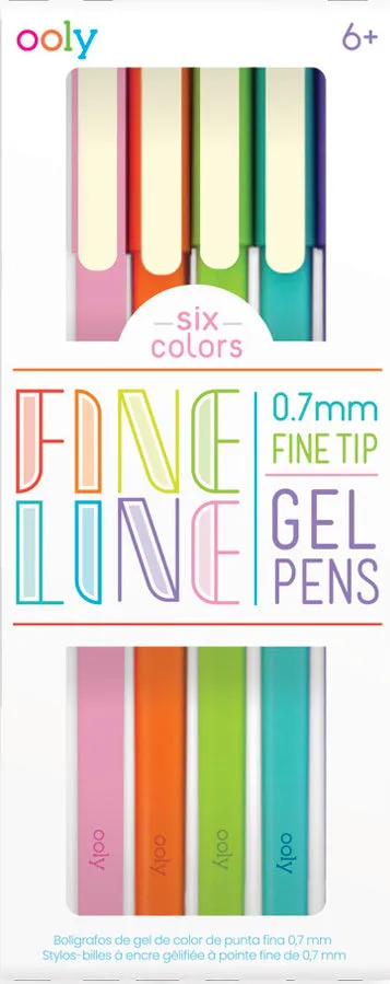 Fine Line Gel Pens - Set of 6