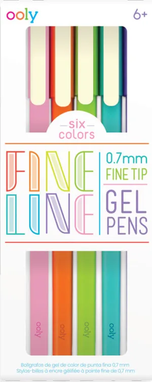 Fine Line Gel Pens - Set of 6