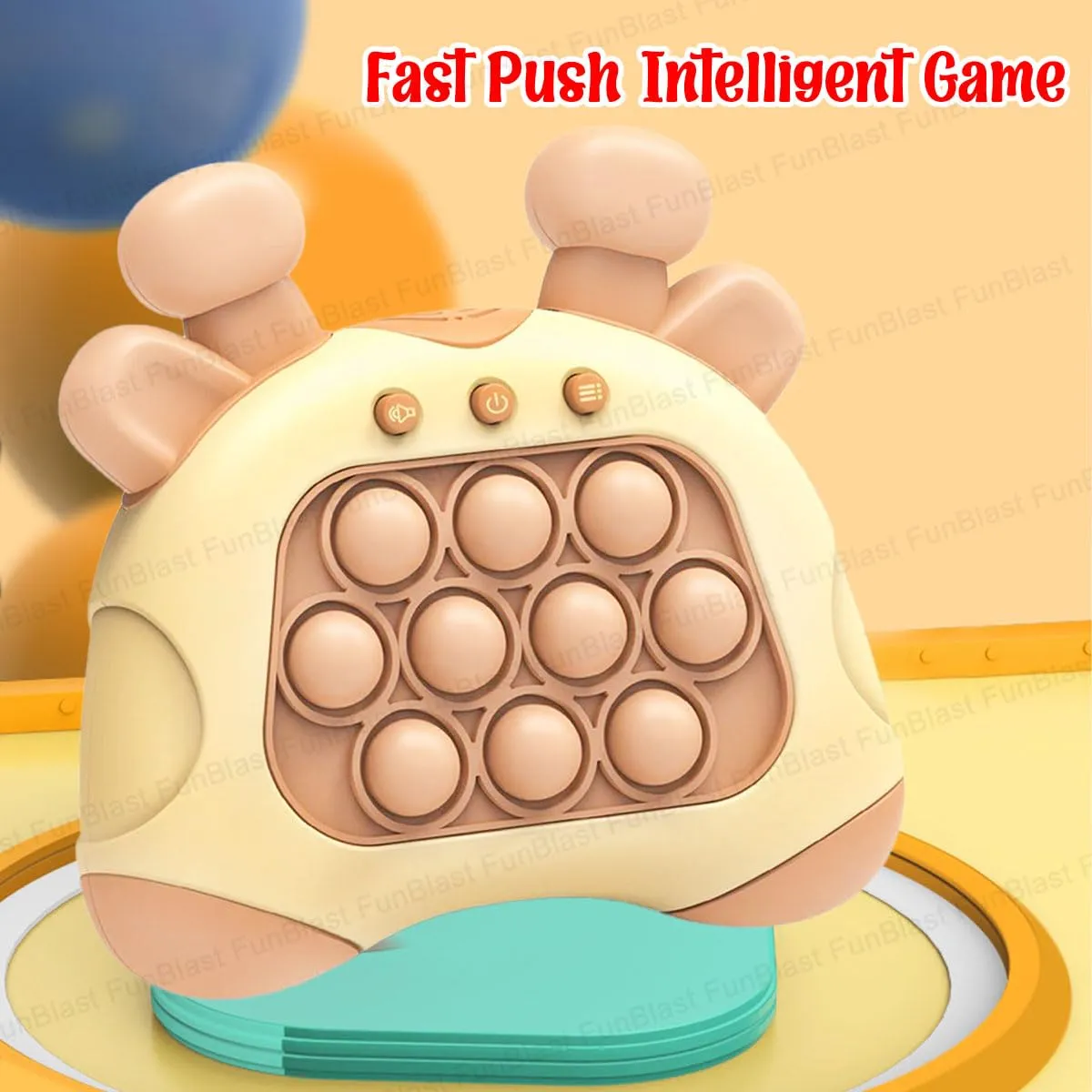 FunBlast Fast Push Intelligent Game – Pop Up Musical Toys for Kids, Sound Toys for Kids, Infant Toys, Children Activity Toys, Kids Toys, Electronic Toys for Kids, Birthday Gifts for Kids (Light Brown)
