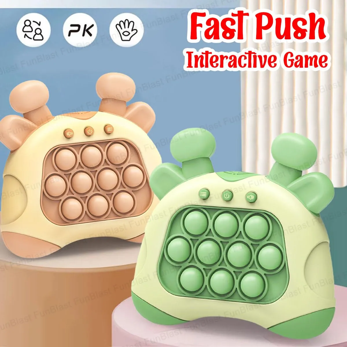 FunBlast Fast Push Intelligent Game – Pop Up Musical Toys for Kids, Sound Toys for Kids, Infant Toys, Children Activity Toys, Kids Toys, Electronic Toys for Kids, Birthday Gifts for Kids (Light Brown)