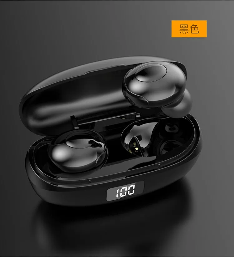 HKT-6跨境新款TWS5.0无线蓝牙耳机防水数显运动入耳式私模工厂