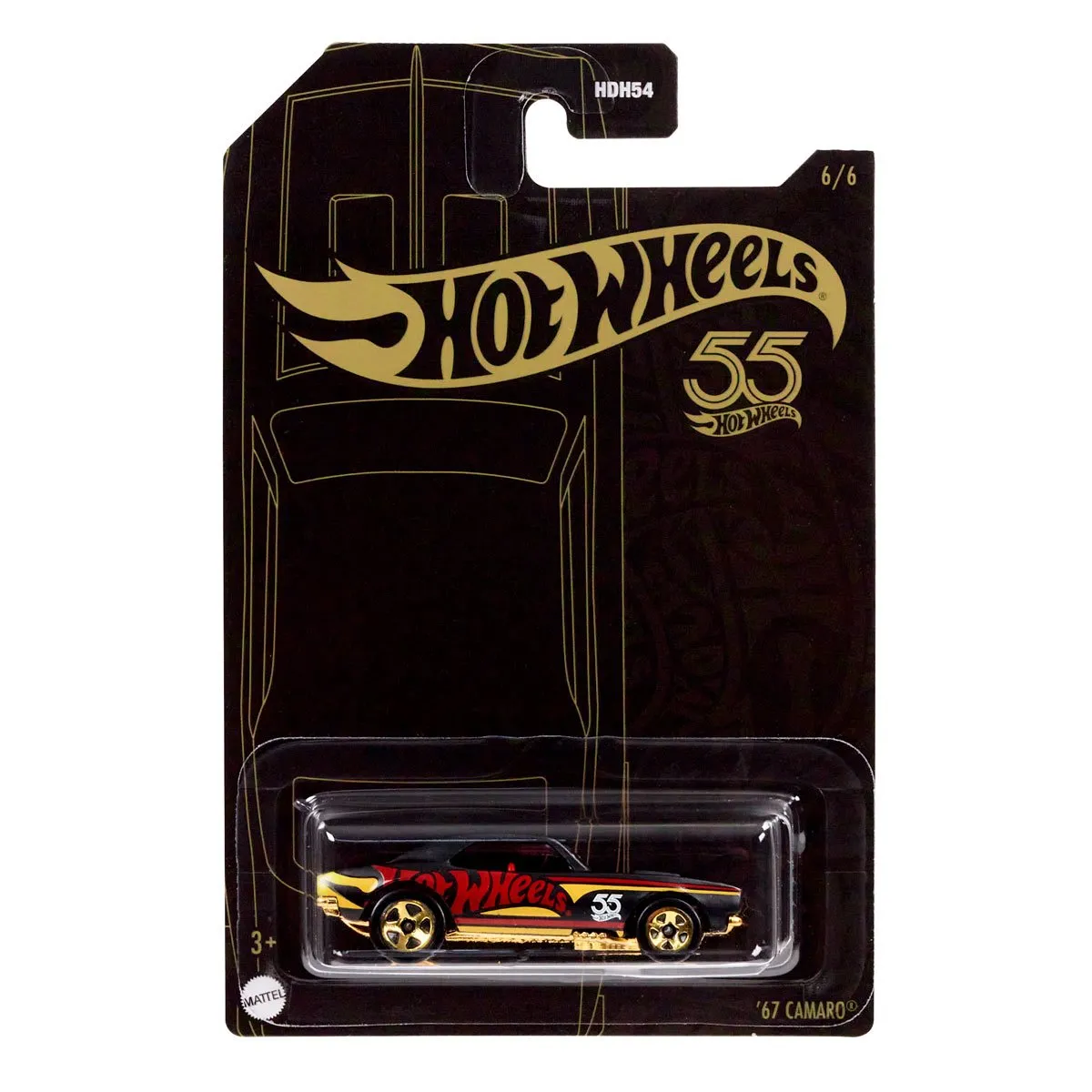 Hot Wheels 55th Anniversary Pearl & Chrome 2023 '67 Cammaro Diecast Car