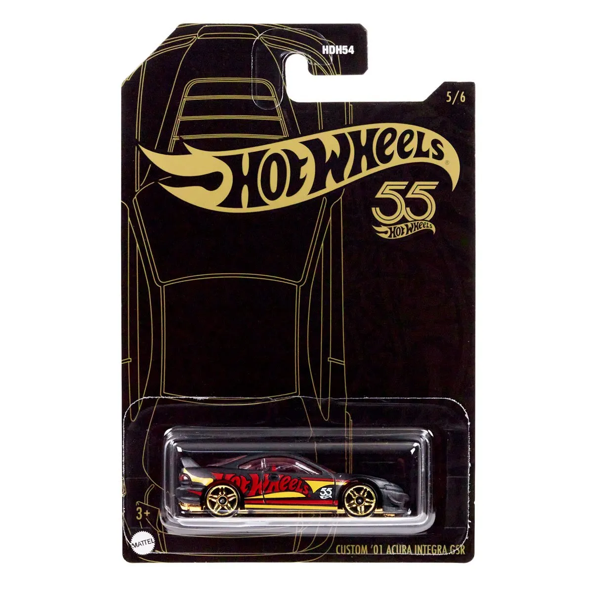 Hot Wheels 55th Anniversary Pearl & Chrome 2023 'Custom 01 Acura Integra GSR Diecast Car
