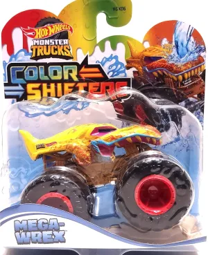 Hot Wheels Color Shifters 1:64 Scale Mega Wrex Monster Truck For Ages 3  (HNW04)