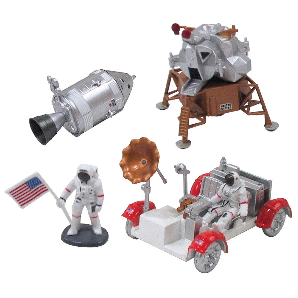 InAir E-Z Build Model Kit - Space Station, Space Shuttle, Saturn V Rocket & Lunar Lander - SET of 4