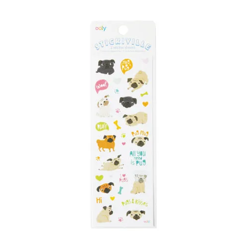 Ooly stickiville pugs (textured matte paper)