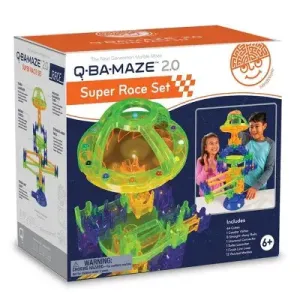 Open Box - MindWare Q-BA-MAZE Super Race Set 68pc Marble Run Competitive Racing Turbo