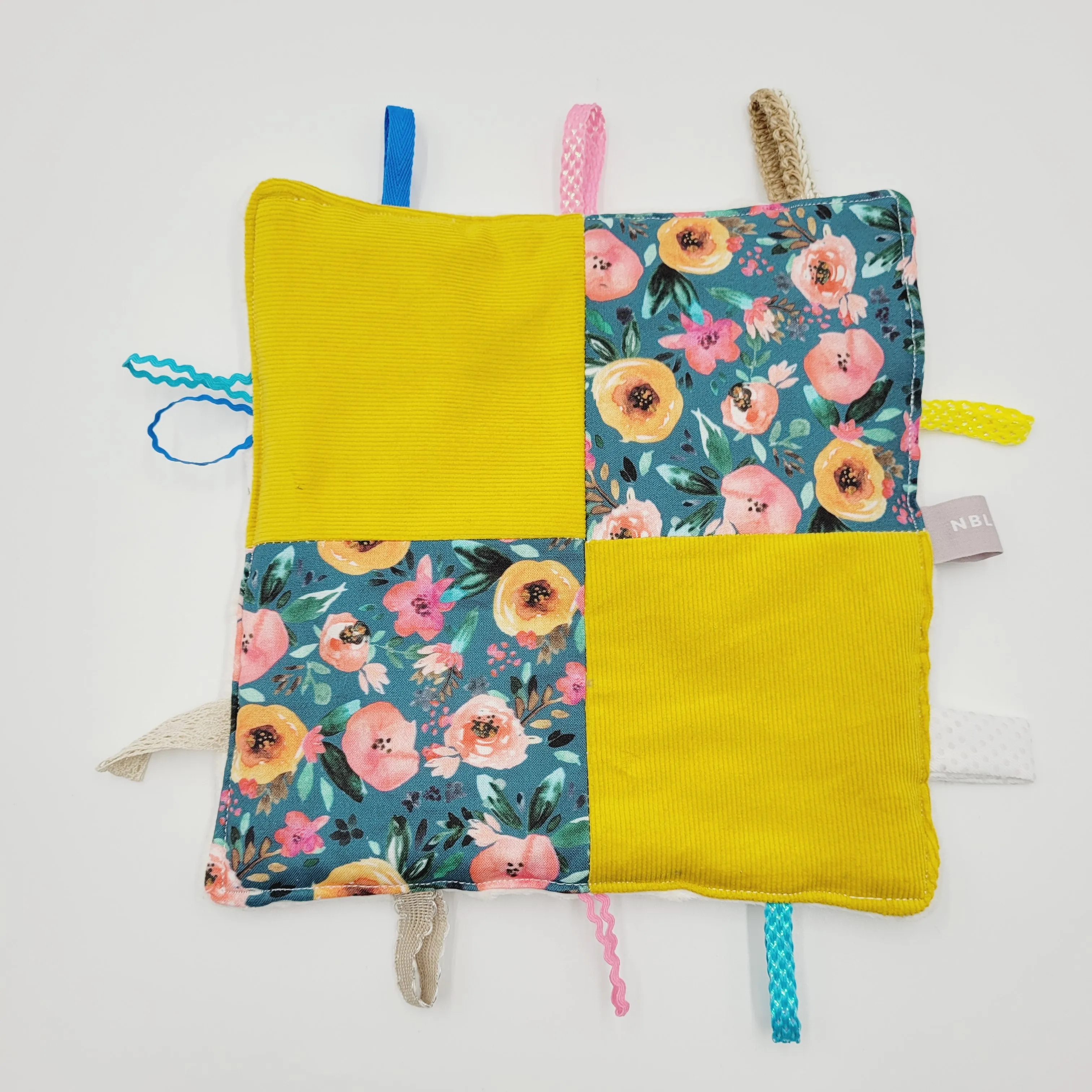 Sensory Blanket Floral Teal Bright (Standard)
