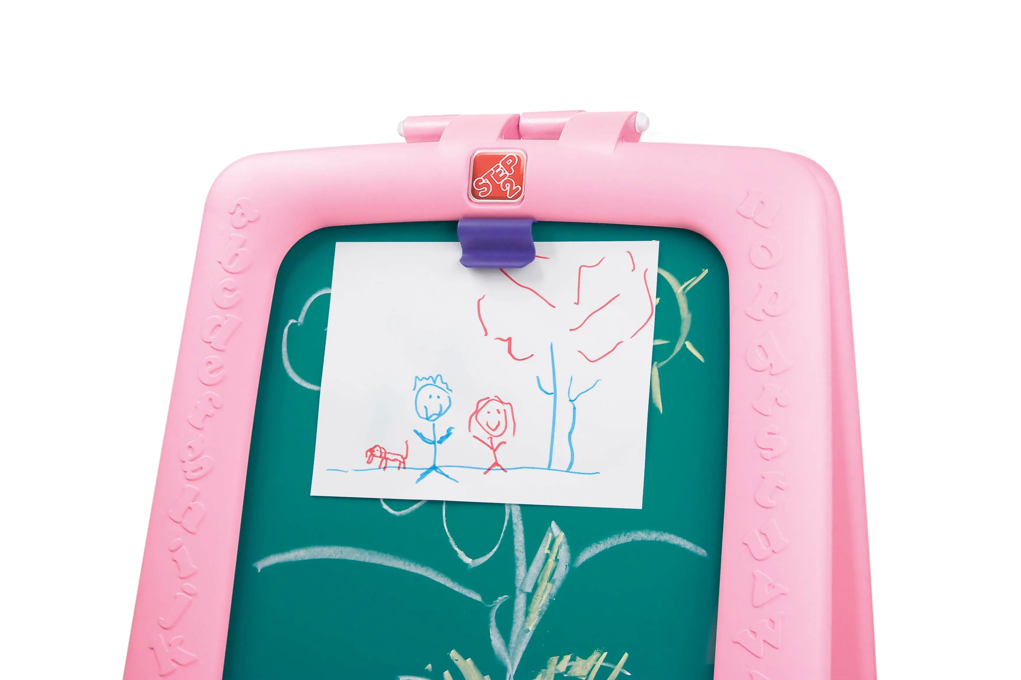 Step2 Easel for Two Double-Sided Art Easel with Magnetic Letters & Numbers Accessory Set for Kids, Pink